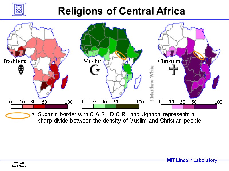 Religions of Central Africa Sudan’s border with C.A.R., D.C.R., and Uganda represents a sharp